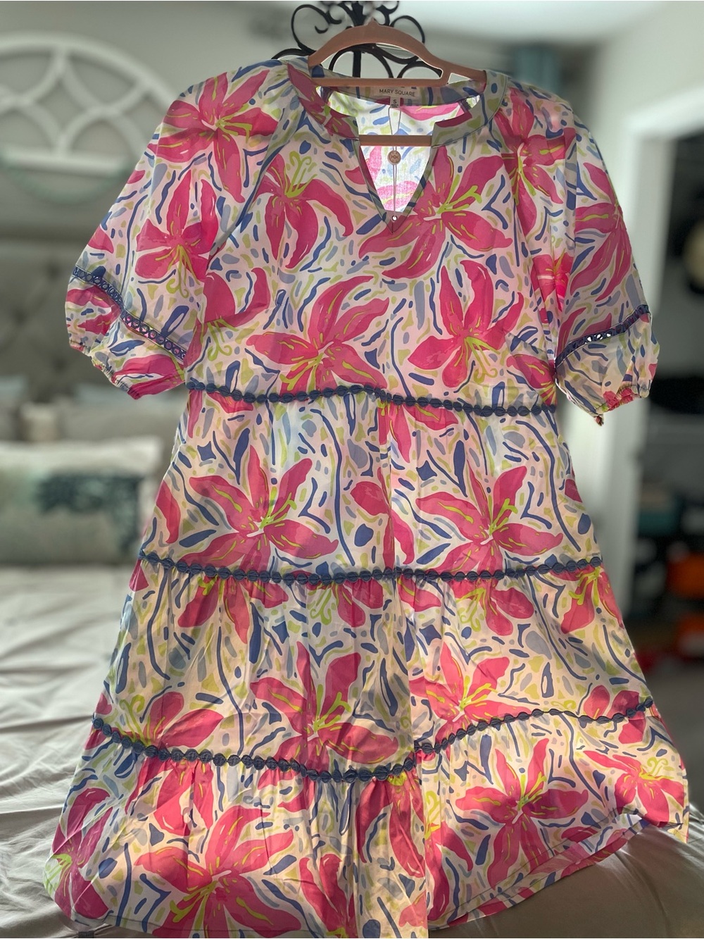 Women’s ' Pink Floral Tiered Dress